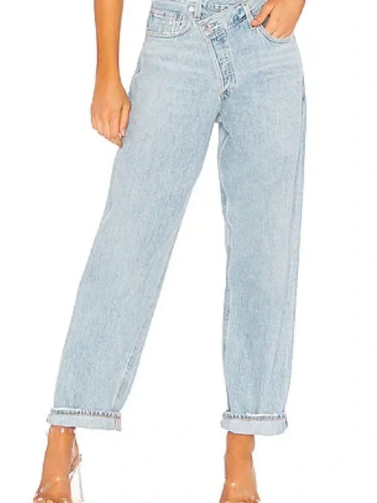 Agolde Light Wash Criss Cross Jean - Picture 1 of 7